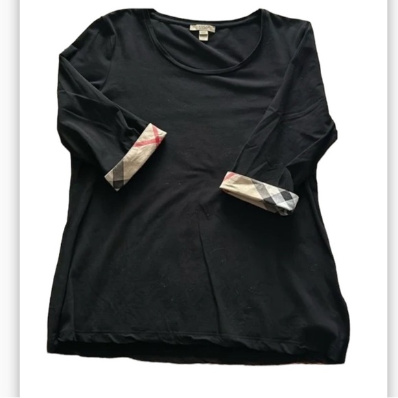 BURBERRY Brit Crew Neck Sz Small Short Sleeve Top - Picture 2 of 9